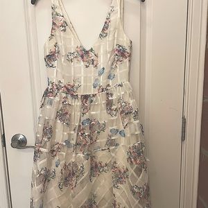 Anthropologie white and floral dress